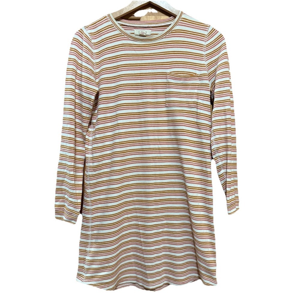 Women's Madewell‎ Long Sleeve Shirt Dress Striped Small EUC